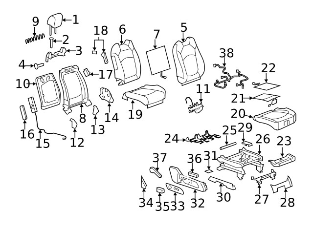 Genuine GM Seat Back Cover 25984366