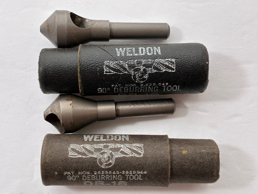2 WELDON Countersink # DB-18 x 90° Degree Deburring Tool Chamfer Sharp, 9/16" OD