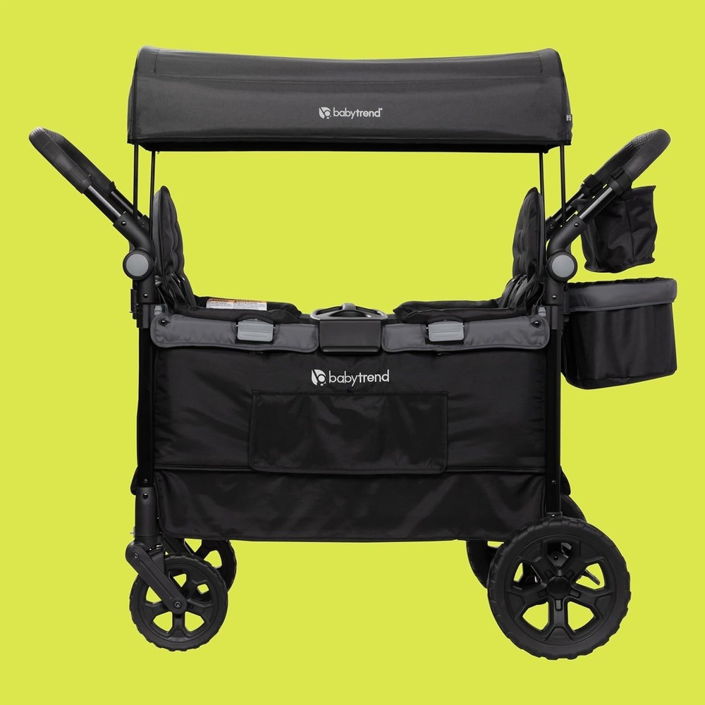 Foldable Stroller Wagon for Children with Adjustable Handle and Storage Basket