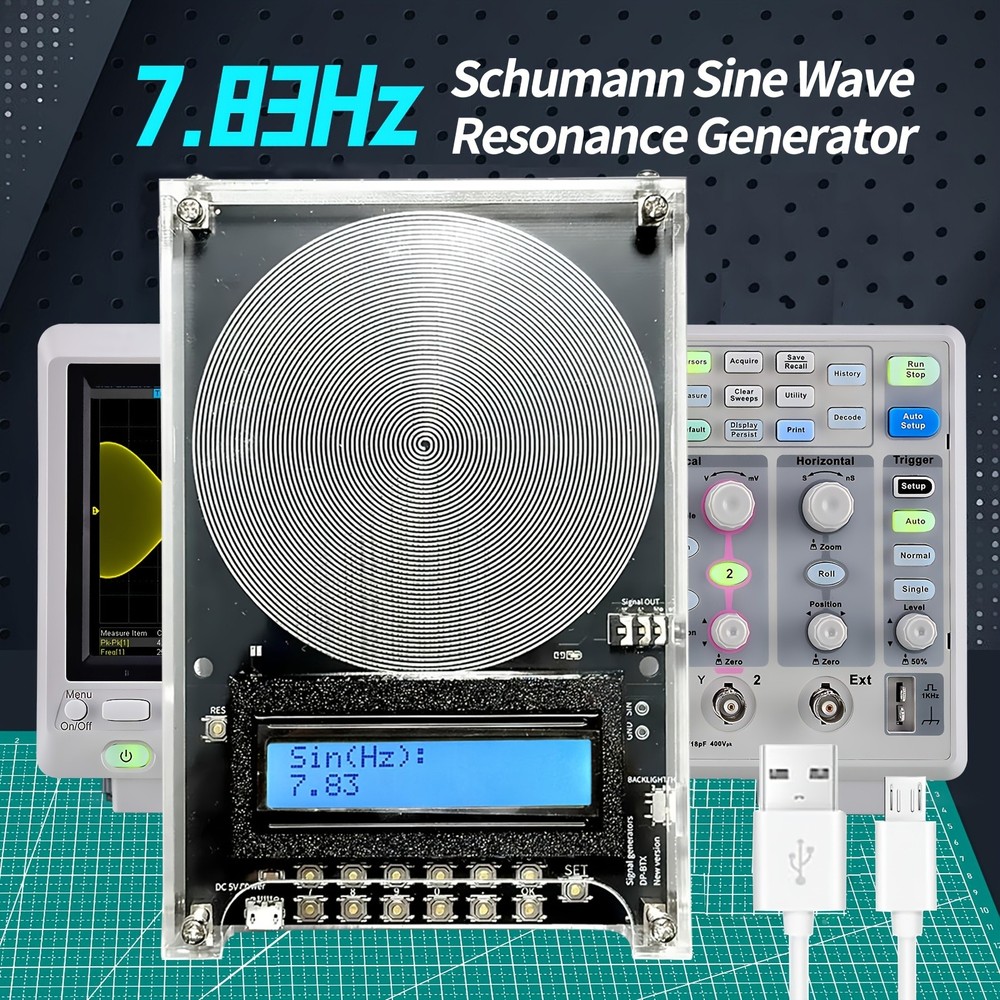 7.83Hz Schumann Wave Generator Ultra-Low Frequency Pulse Resonator Adjustable