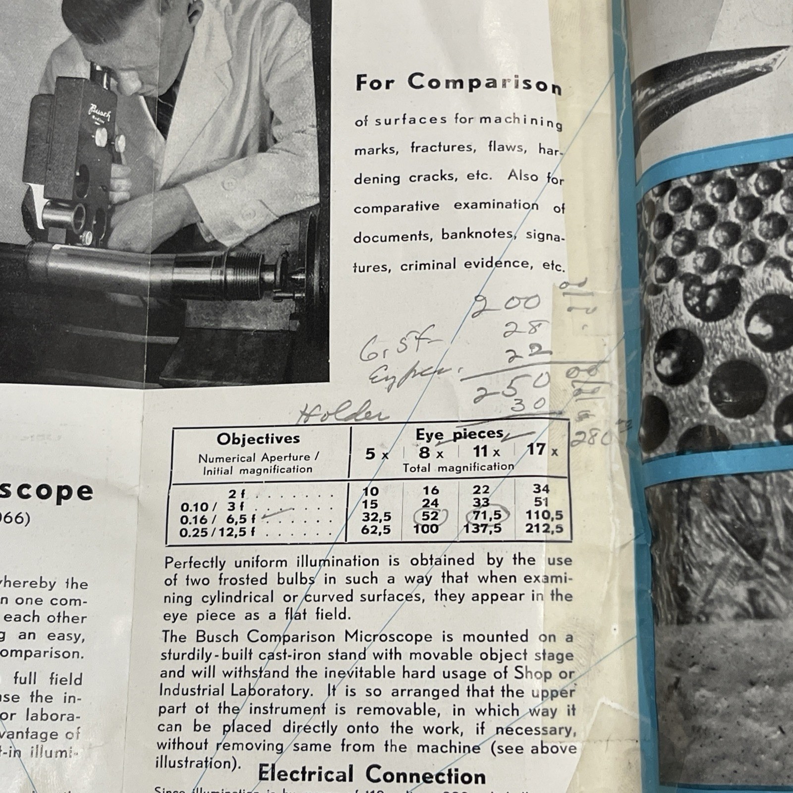 RARE Busch Rathenow Comparison Microscope, Dual Optical, Metallurgical, Forensic
