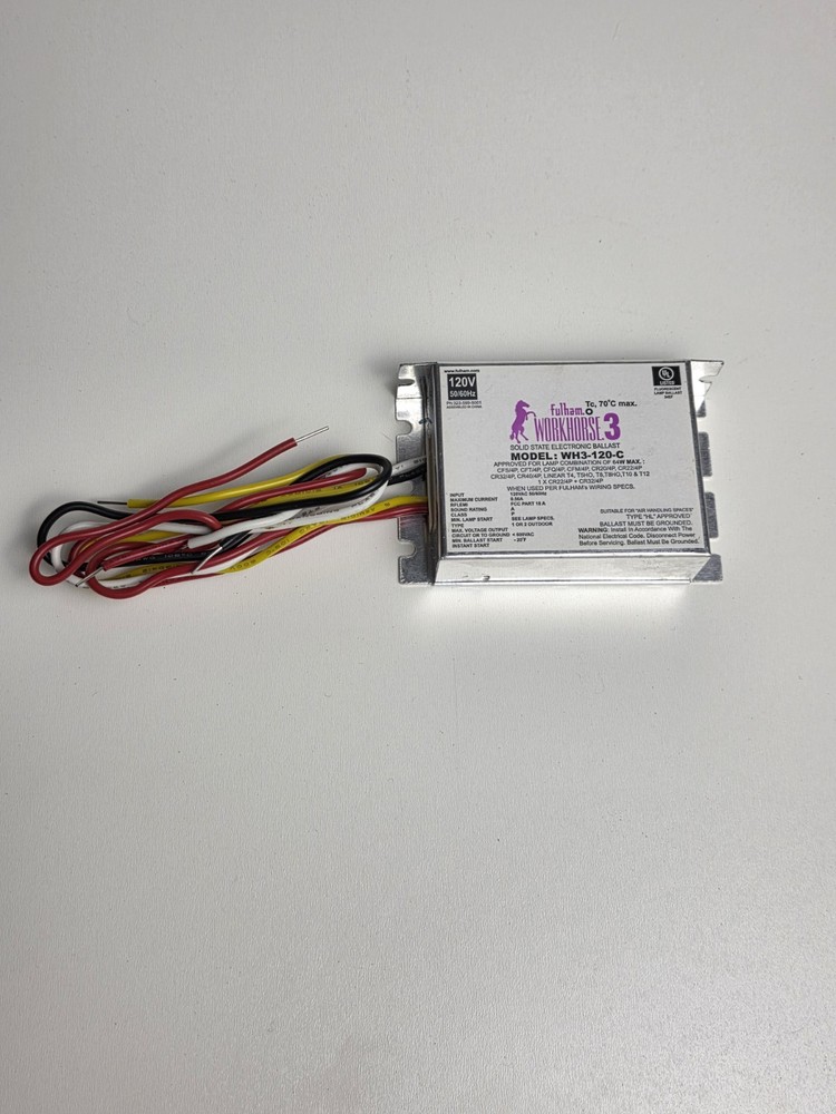 FULHAM WORKHORSE 3 WH3-120-C SOLID STATE ELECTRONIC BALLAST 120V