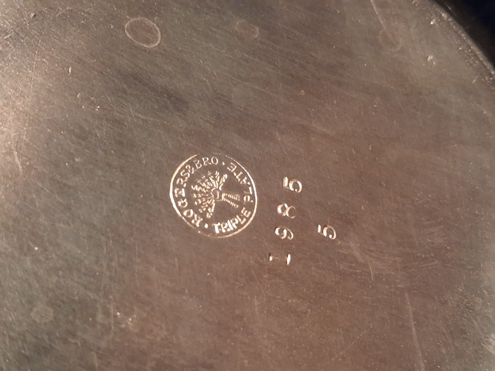 Victorian ROGERS BROS Floral Triple Silver Plate Tea Pot Pattern #1985/5