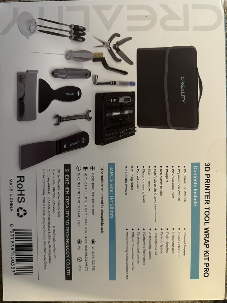 Creality 3D Printer Tool Wrap Kit Pro, 34PCS Bits, Universal Compatible