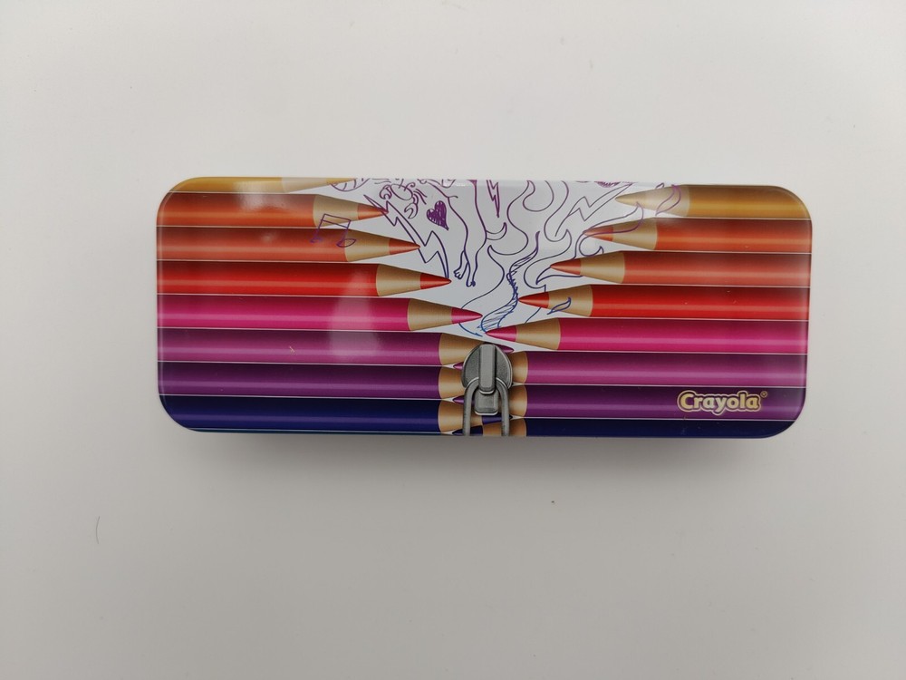 Crayola Tin Pencil Box/Storage Case 8"x3"