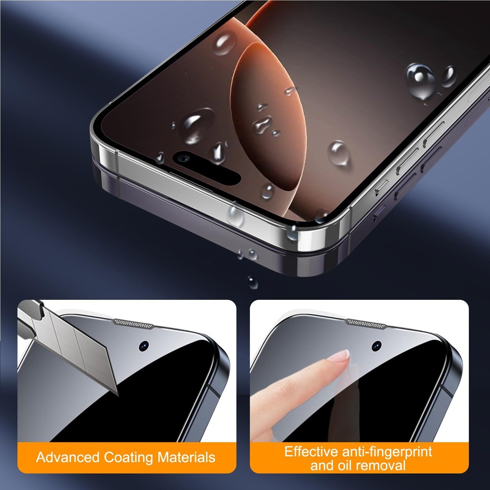 Protector de pantalla 3+3 y protector de lente de cámara para iPhone 16 Pro Max