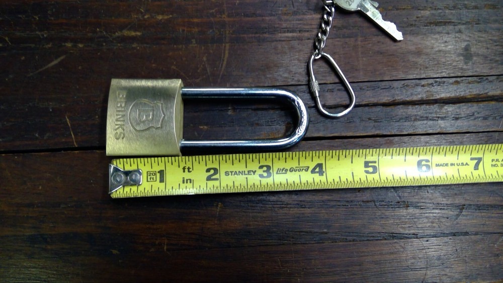 Brink's 2 1/4" Shackle Size Heavy Duty Solid Brass Padlock