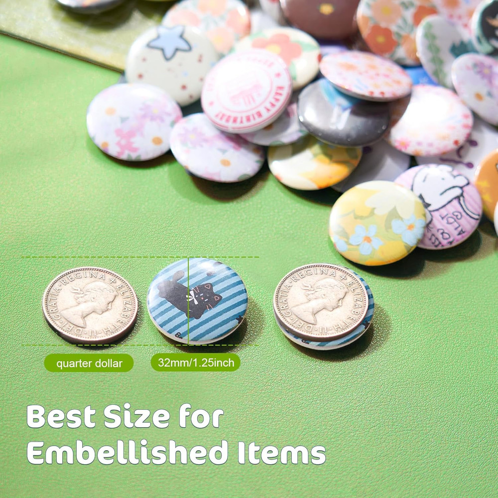 32Mm Button Maker Kit – 1.25 Inch Button Maker Pin Badge Press Machine with 100P