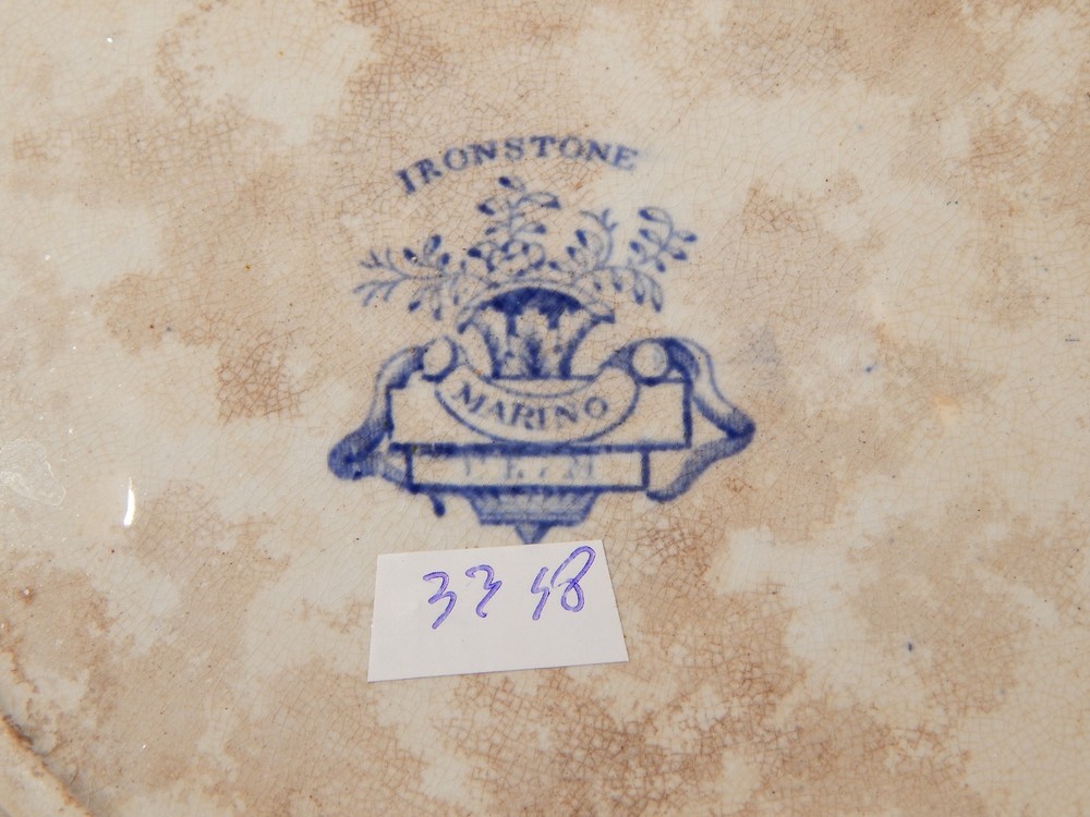 Antique Georgian Ironstone Transferware Plate, E. & G. PHILLIPS Marine Pattern
