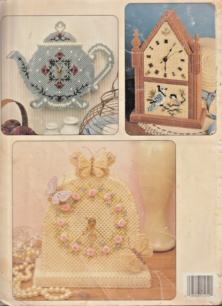 Four (4) Classic Clocks - PLASTIC CANVAS PATTERN - Leisure Arts Leaflet #1252