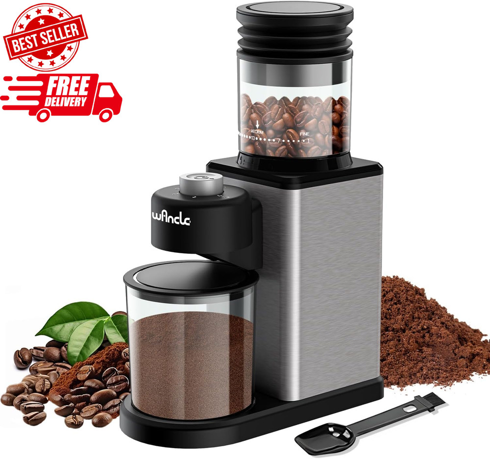 Wancle Conical Burr Coffee Grinder, Coffee Bean Grinder with Adjustable Grind...