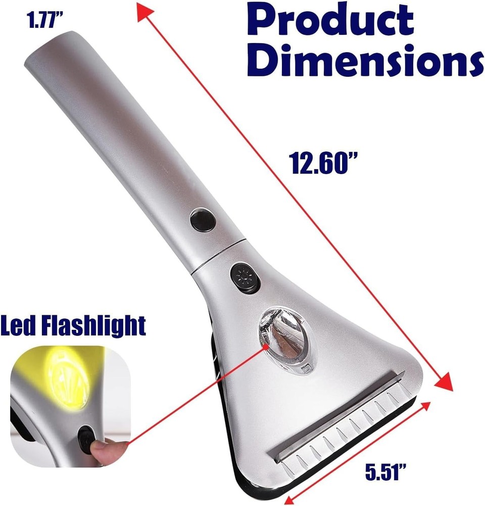 Heated Car Window Ice/ Extendable Auto Windshield Heated Scraper with LED Lig...