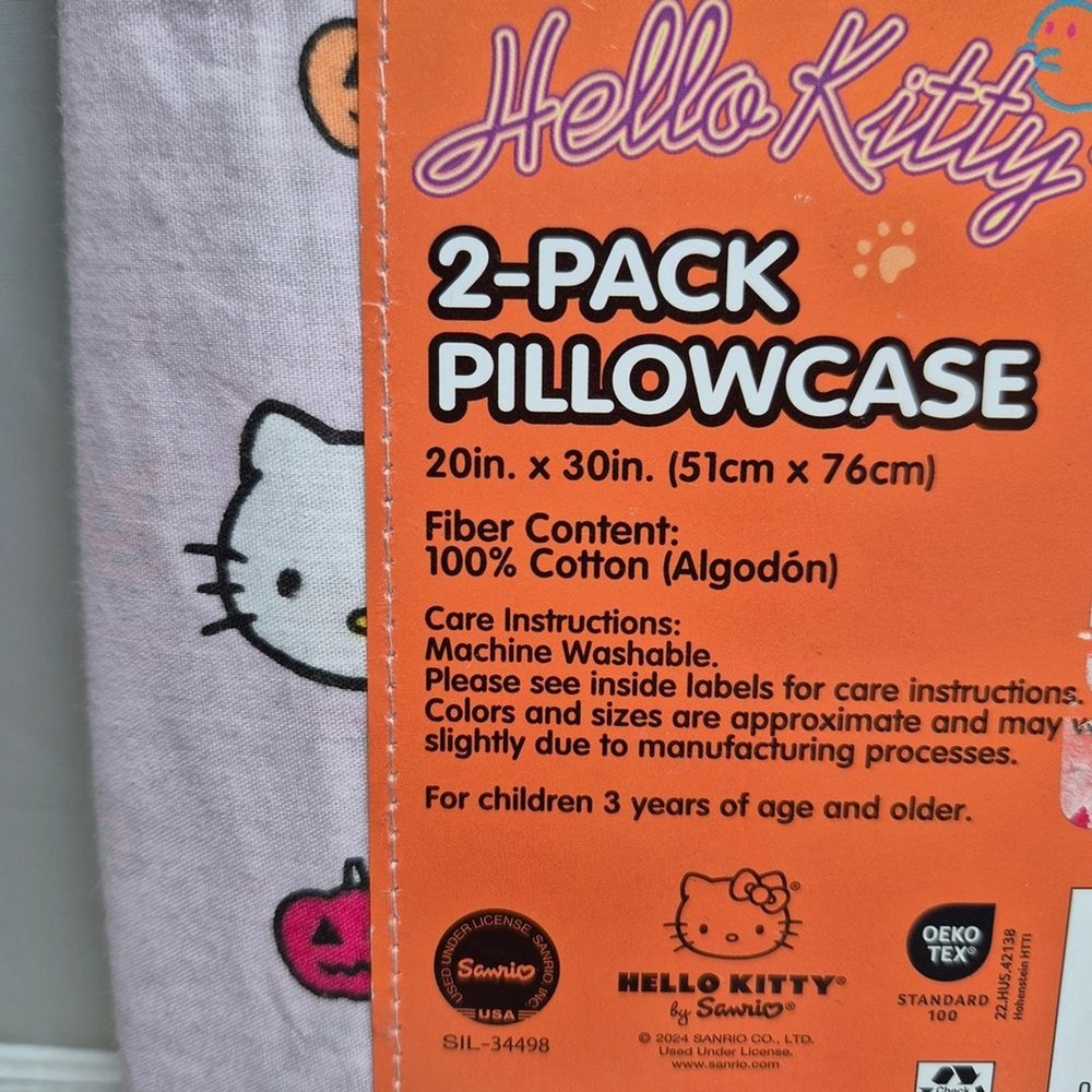 Hello Kitty Pink Pillowcase Set halloween pumpkin a4