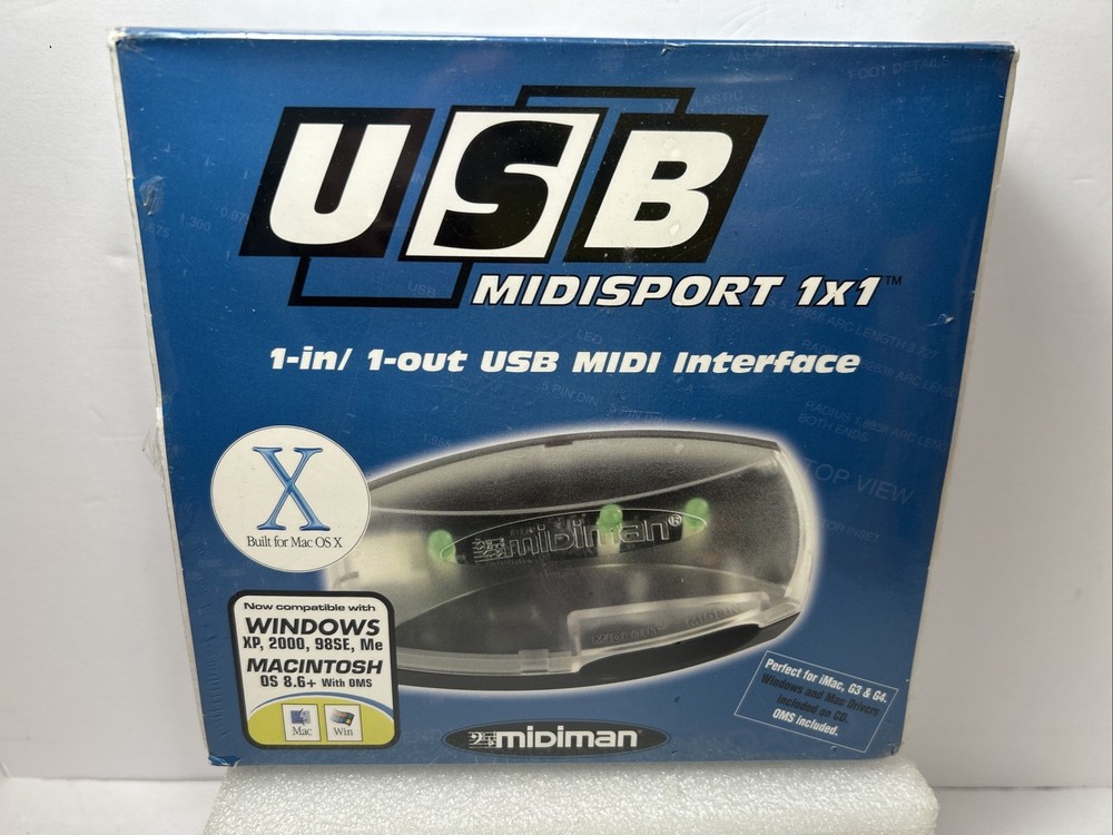 Midiman USB MIDISPORT 1x1 USB MIDI Interface For Windows & Mac OS X