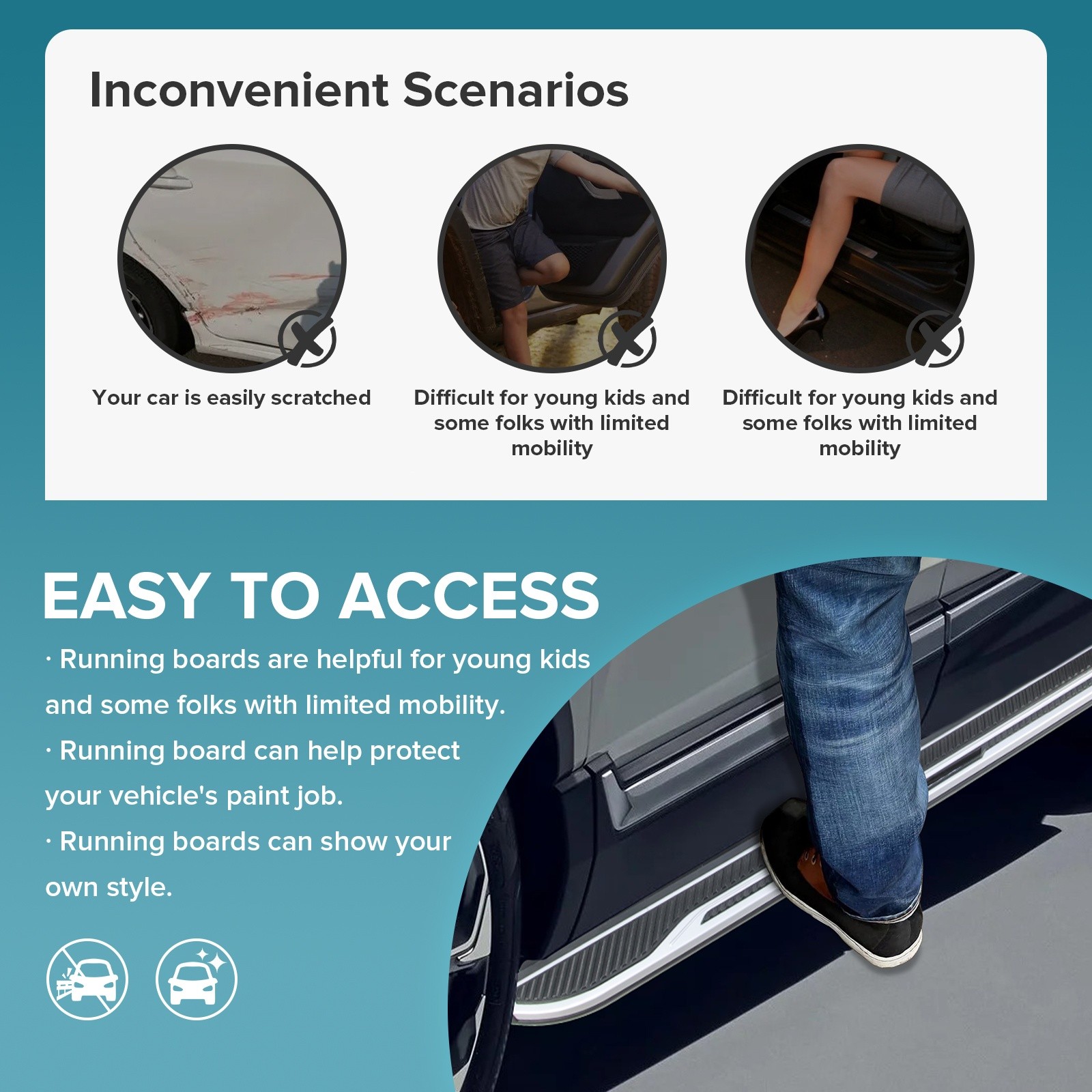 Running Boards Side Step Pedal Nerf Bar Fits For 2020-2025 Ford Escape