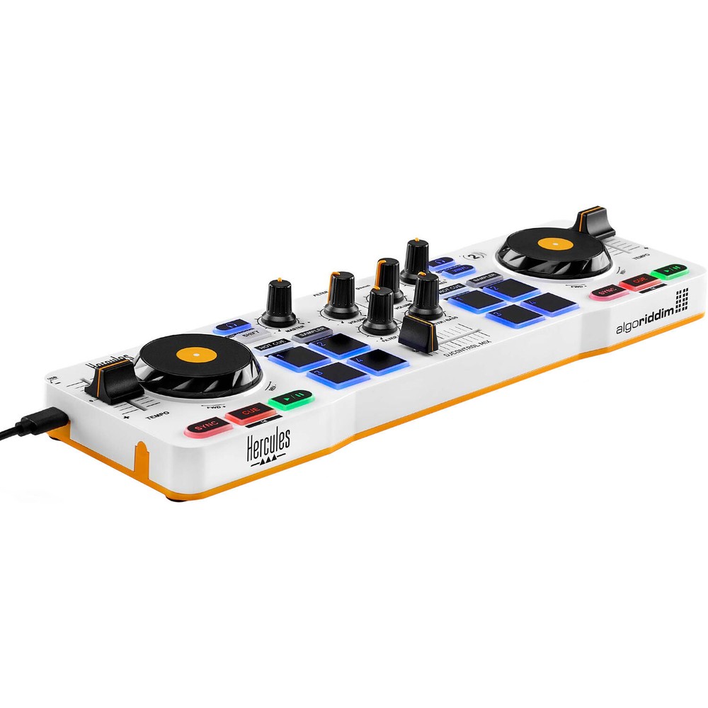 Hercules DJControl Mix DJ Software Controller with Two Jog Wheels, White