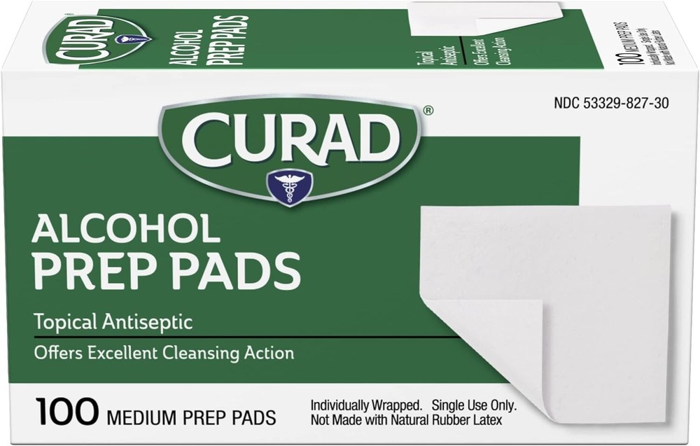 CURAD Alcohol Prep Pads 100 EACH (Pack of 3 Boxes)
