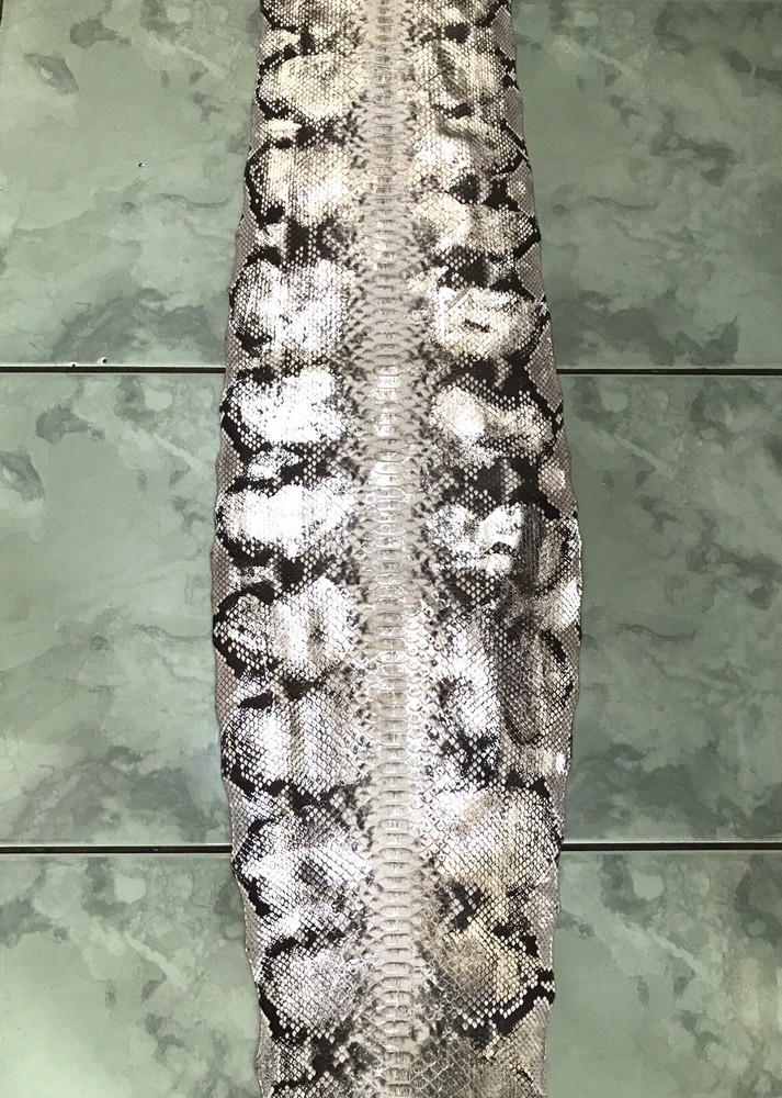 Genuine Python Leather, Exotic Snake Skin,Silver SnakeSkin,Silver Python Leather