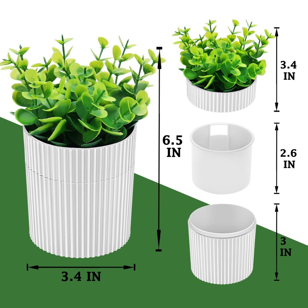 Denture Bath, Invisible Denture Case Designed As Artificial Eucalyptus Potted...