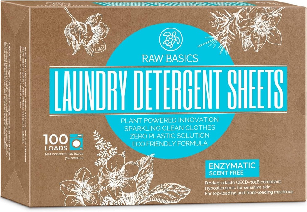 Laundry Deternt Sheets Unscented - Zero Waste, Plastic and Scent Free,