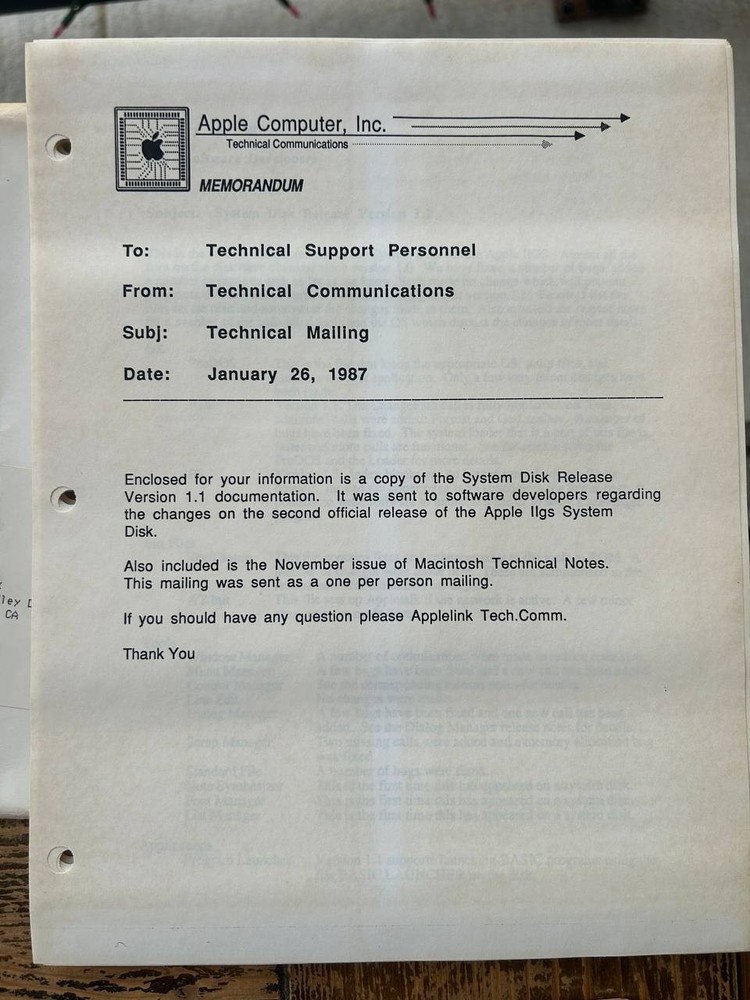Original Apple internal IIgs Cortland software, ROM & ERS documents 1986–87