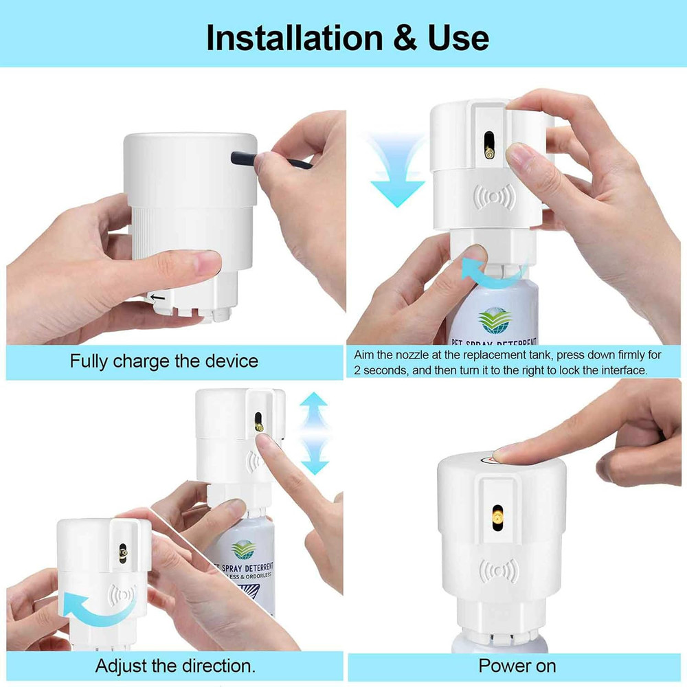 Cat Spray Deterrent System, Automatic Cat Deterrent Spray, Motion Activated Pet