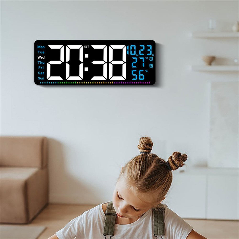 Widescreen 16 Inch Digital Clock with Ambient Light Adjustment Feature