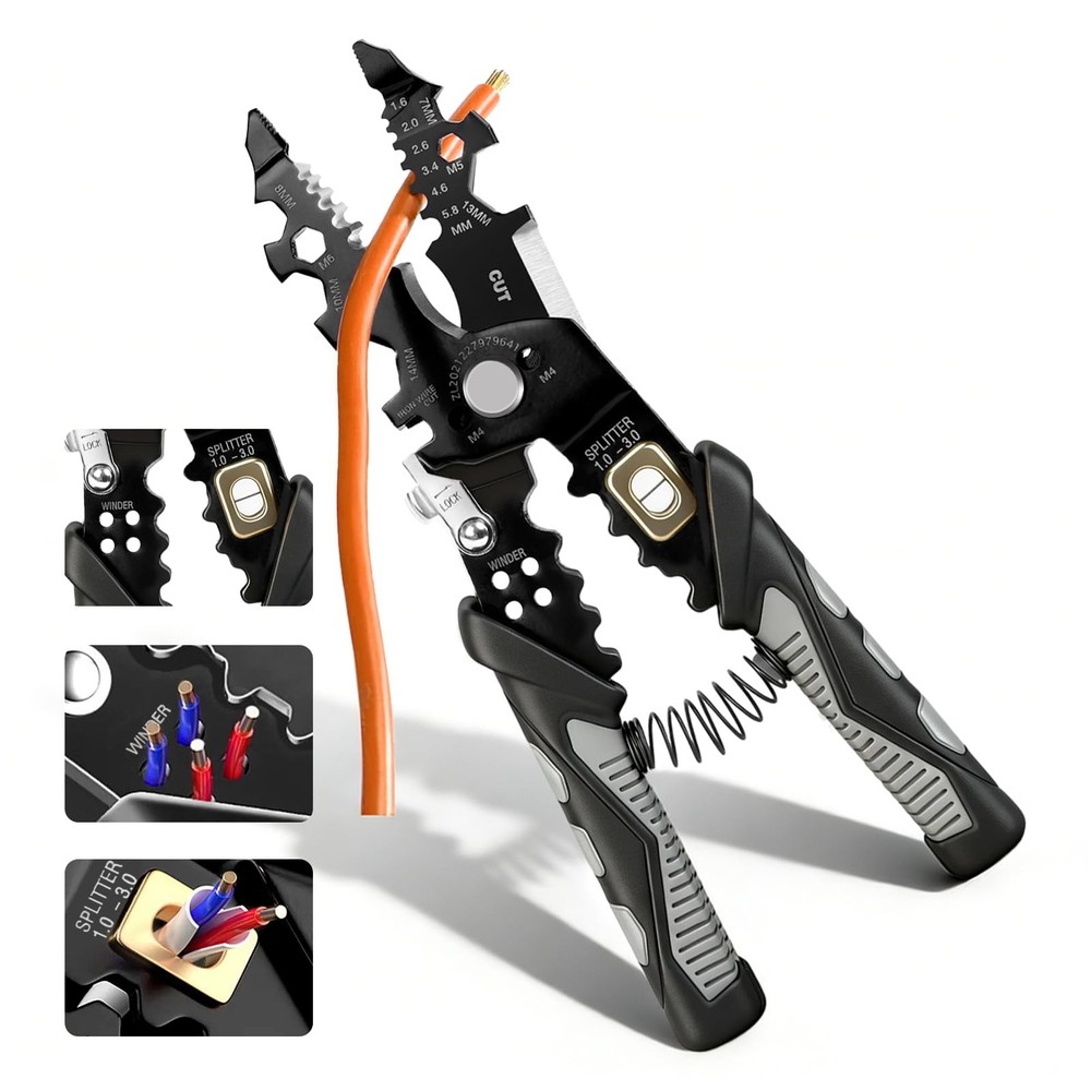 25-in-1 Multifunctional Wire Stripper - Professional Tool Black