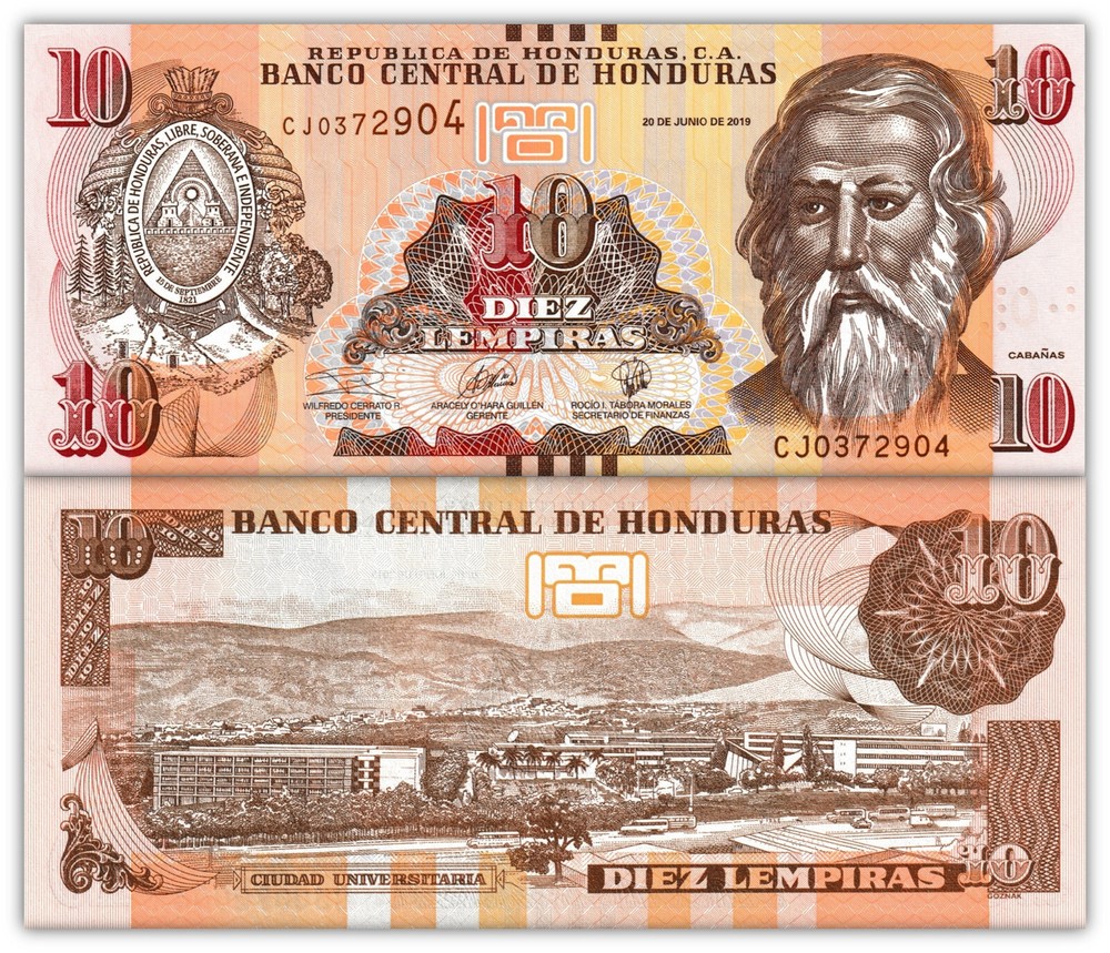 Honduras 10 Lempira, 2019, P-99d, Uncirculated