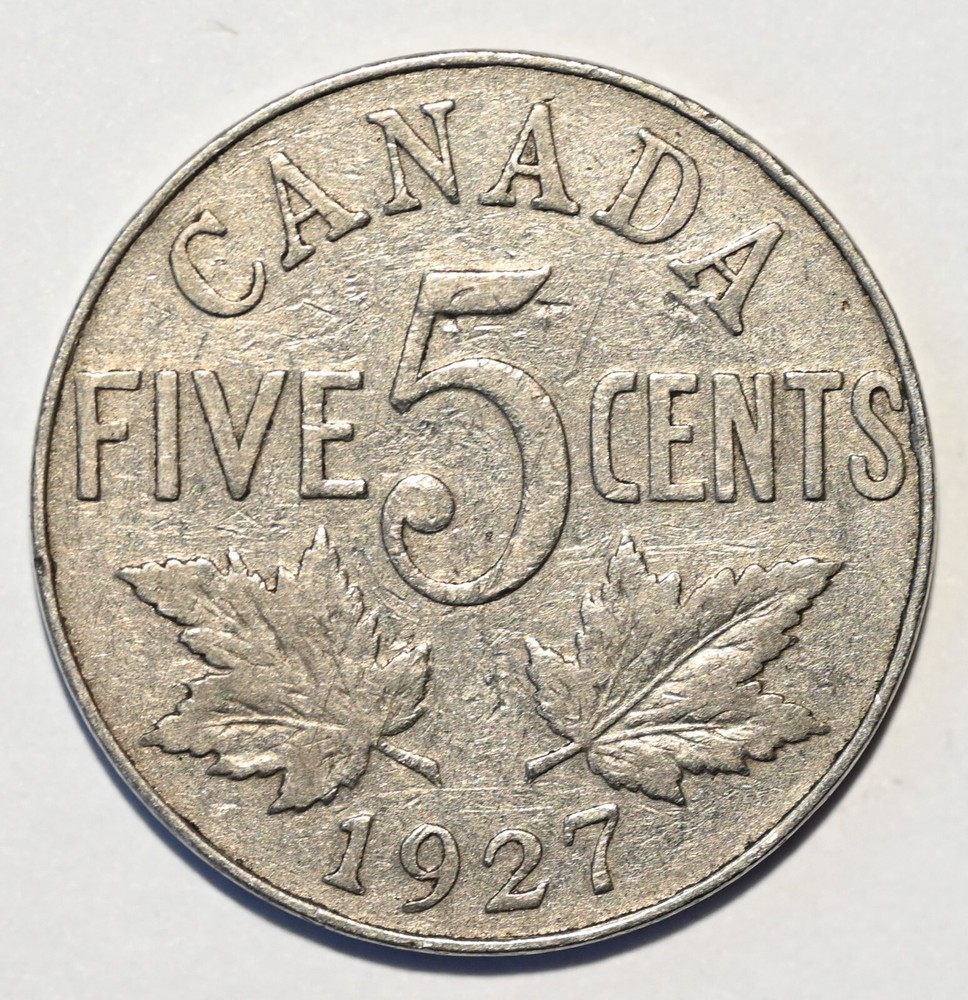 1927 Canada 5 Cents KM# 29 Circulated