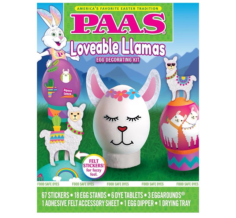 PAAS Loveable Llamas Egg Decorating Kit: No Mess Easter Kit!