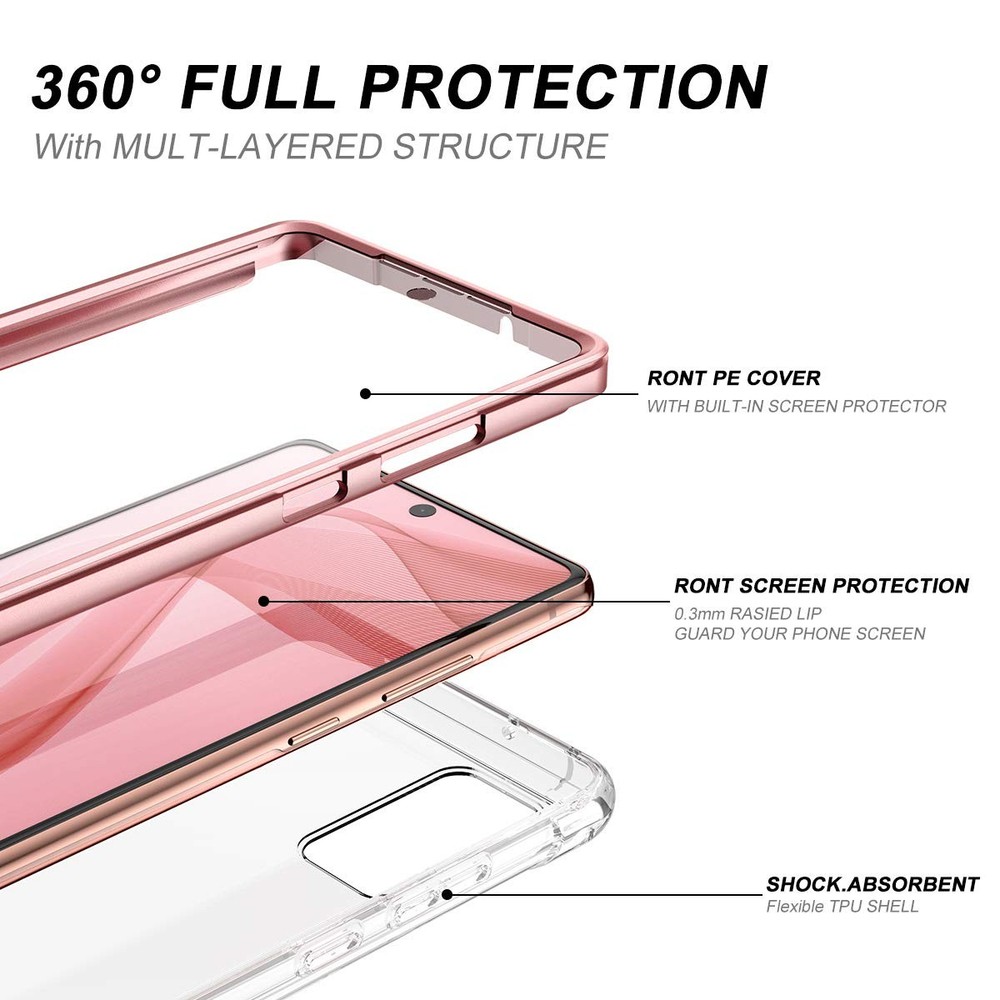 SURITCH Clear Case for Samsung Galaxy Note 20 6.7" Built-in Screen Protector