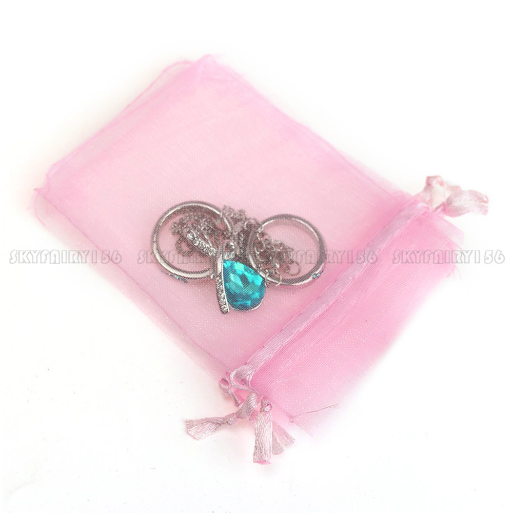 100/200pcs Gift Organza Bags Christmas Favors Pouches Jewelry Bag Wedding Party
