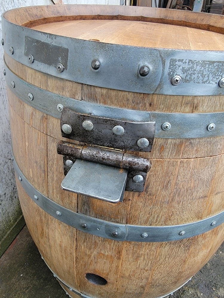 Beautiful Custom Oak Wine Barrel Smoker BBQ