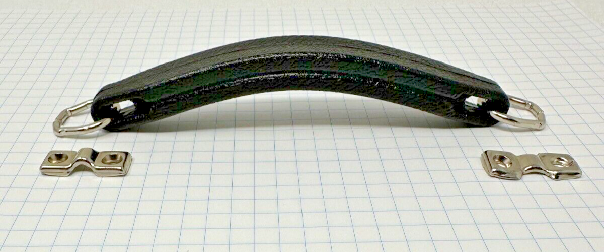 Replacement Handle, Flute case / Luggage, 5 1/4 Black Plastic w/Nickel Trim