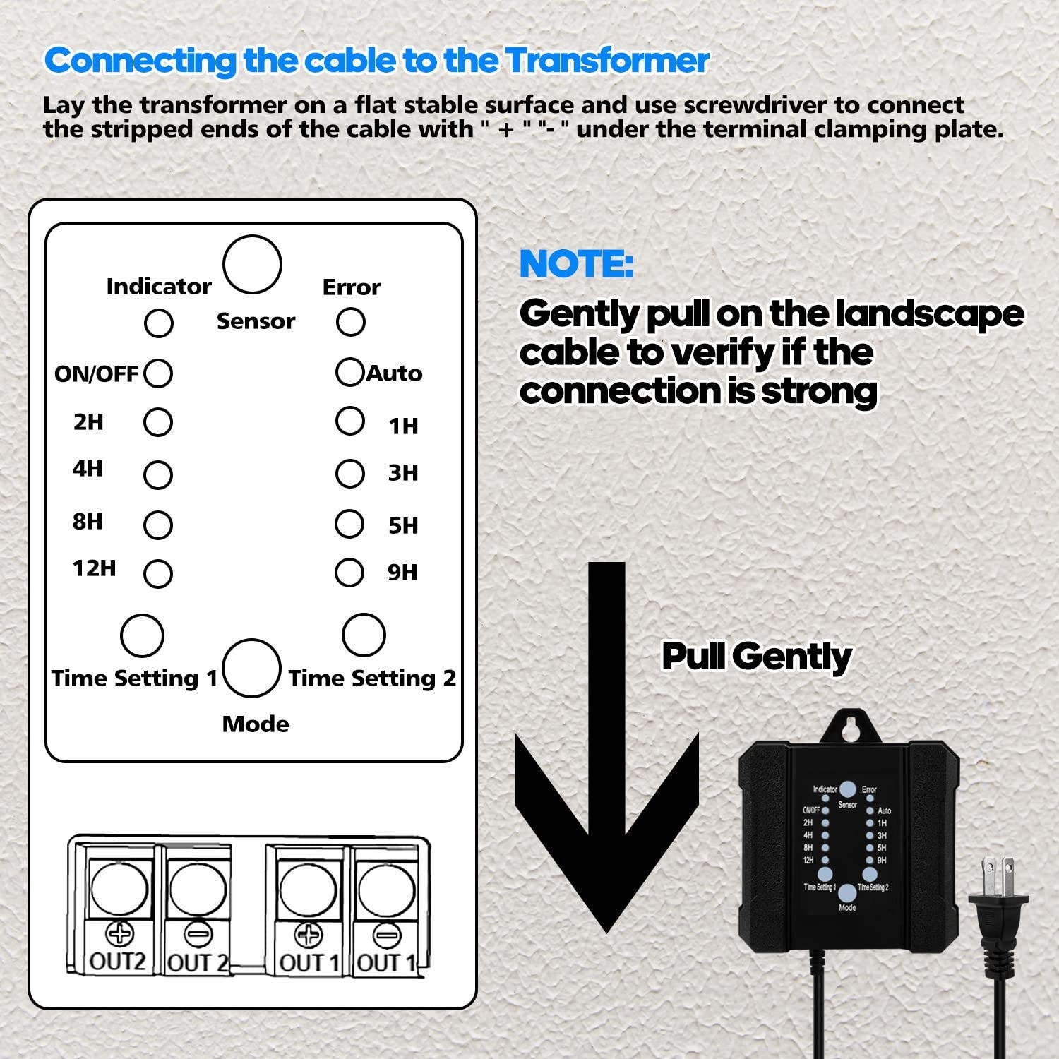 100W Weatherproof Low Voltage Landscape Transformer with Timer & Photocell