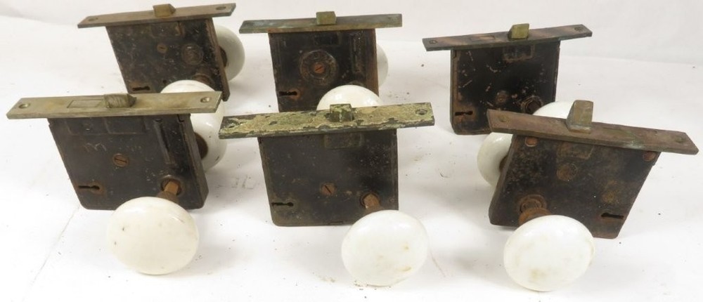 antique door mortise locks porcelain knobs