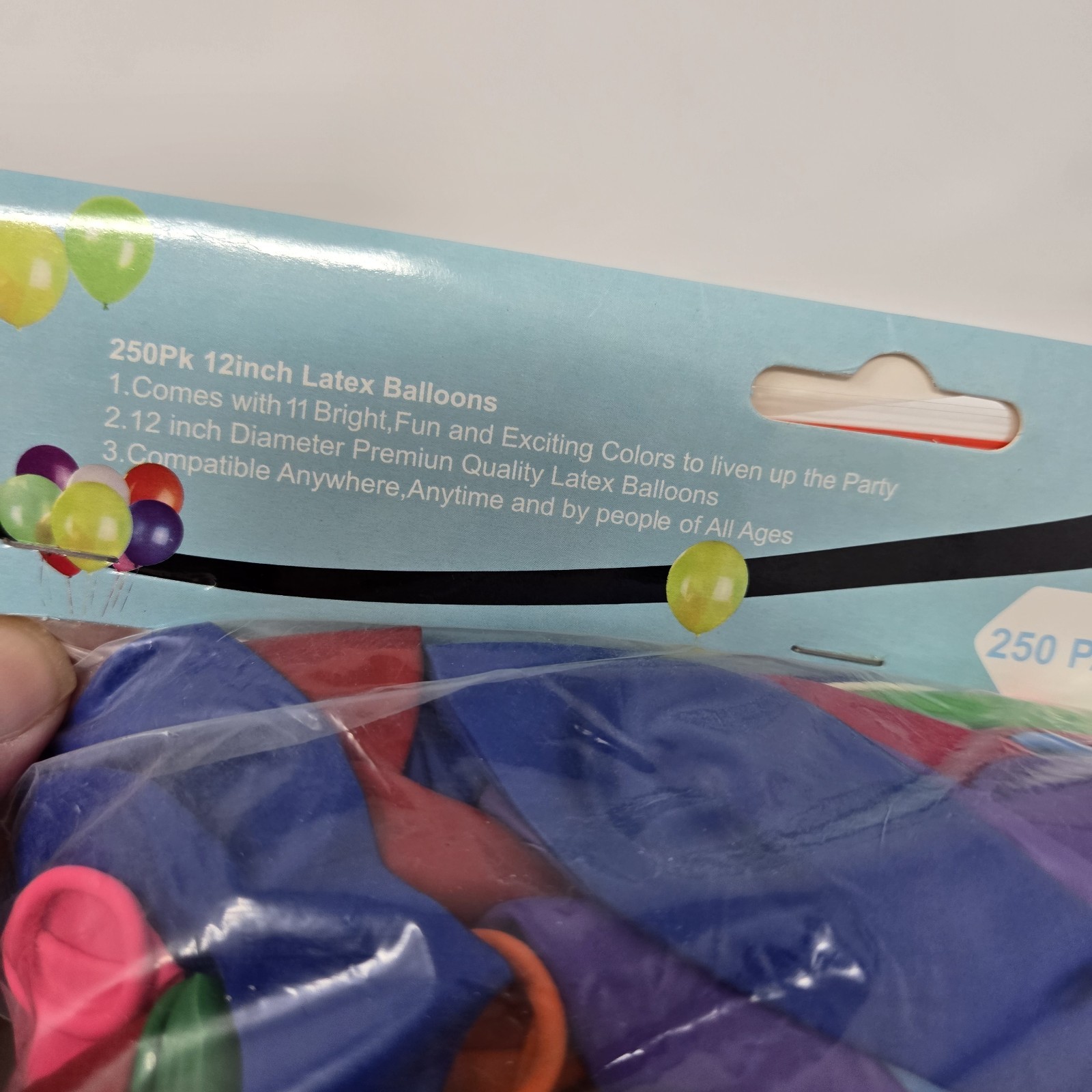 250‑Pack 12" Latex Balloons • Multicolor Party Balloons • Premium Quality • NEW