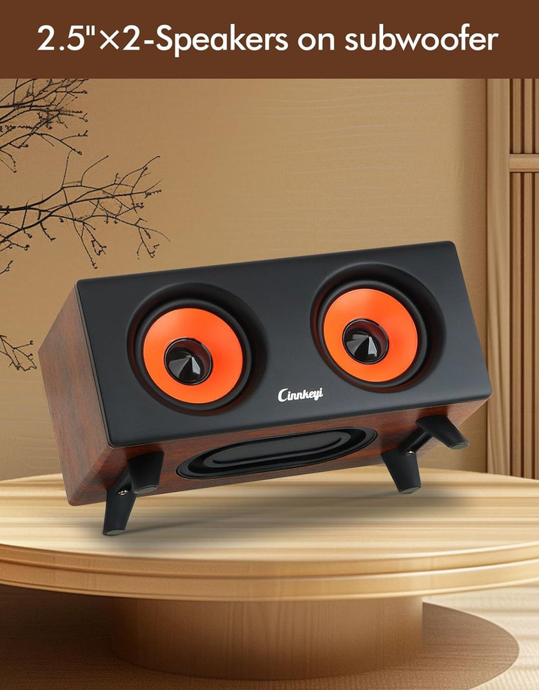 【2026 Update】 USB 2.1 Computer Speakers with Subwoofer, 3.5Mm/Usb Input Pc Speak