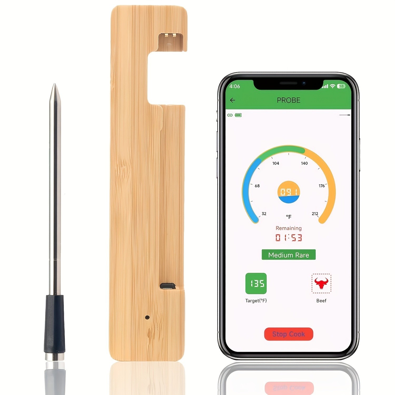Wireless Smart Meat Thermometer - APP-Controlled for Grilling & Precise Cooking