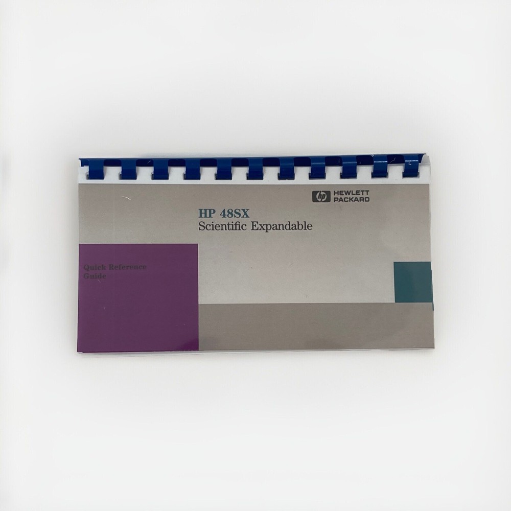 Hewlett Packard HP-48SX Calculator Quick reference Guide