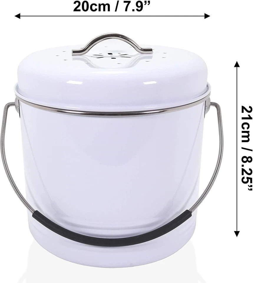 ANBAR 1 Gallon Kitchen Compost Bin Bucket Complete with Silicone Handle Lid