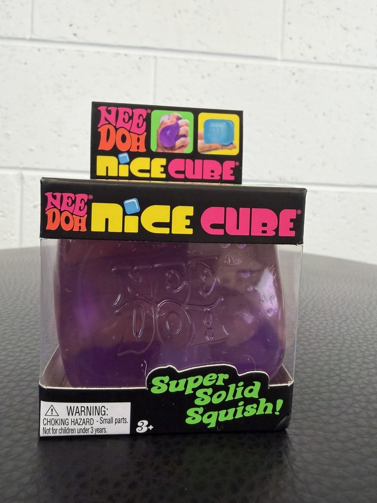 Schylling Nee Doh Nice Cube Super Solid Squish Purple 💜 Sensory Stress Toy
