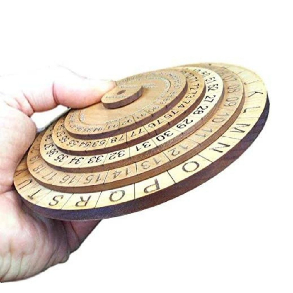 Cipher Wheel Decoder Toy Puzzle Encryption Device Cryptex Code Cracker Kid Gift