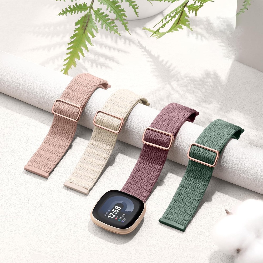 5 Pack Elastic Bands Compatible with Fitbit Versa 4/Fitbit Versa 3/Fitbit Sen...