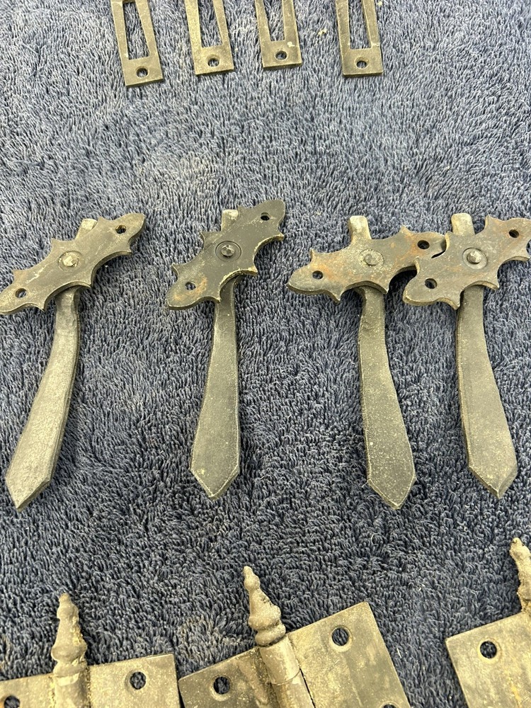 1930 Window Hardware 4 Sets Complete Latches Hinges Hold Open Pistons