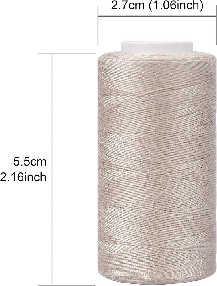12 Color Polyester Sewing Thread Set with Prewound Bobbins 382Y Each