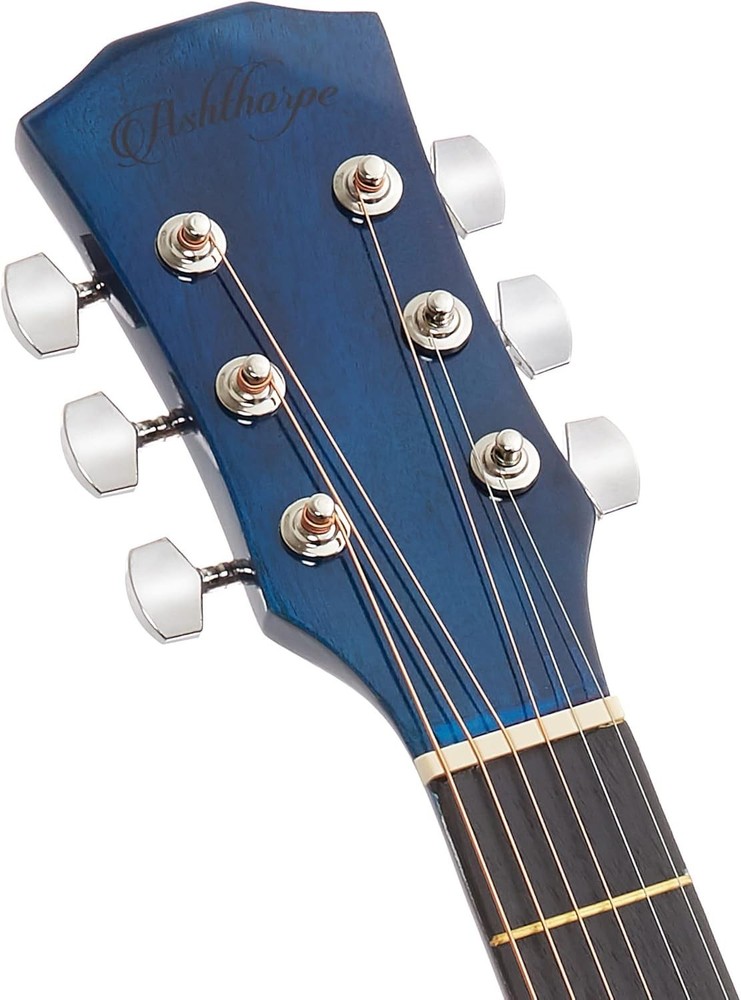 41-inch Beginner Cutaway Acoustic Guitar Package Blue, Full Size Basic Starte...