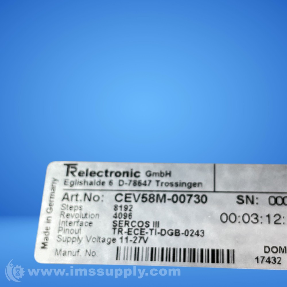 TR-Electronic CEV58M-00730 SERCOS III Rotary Encoder FNFP