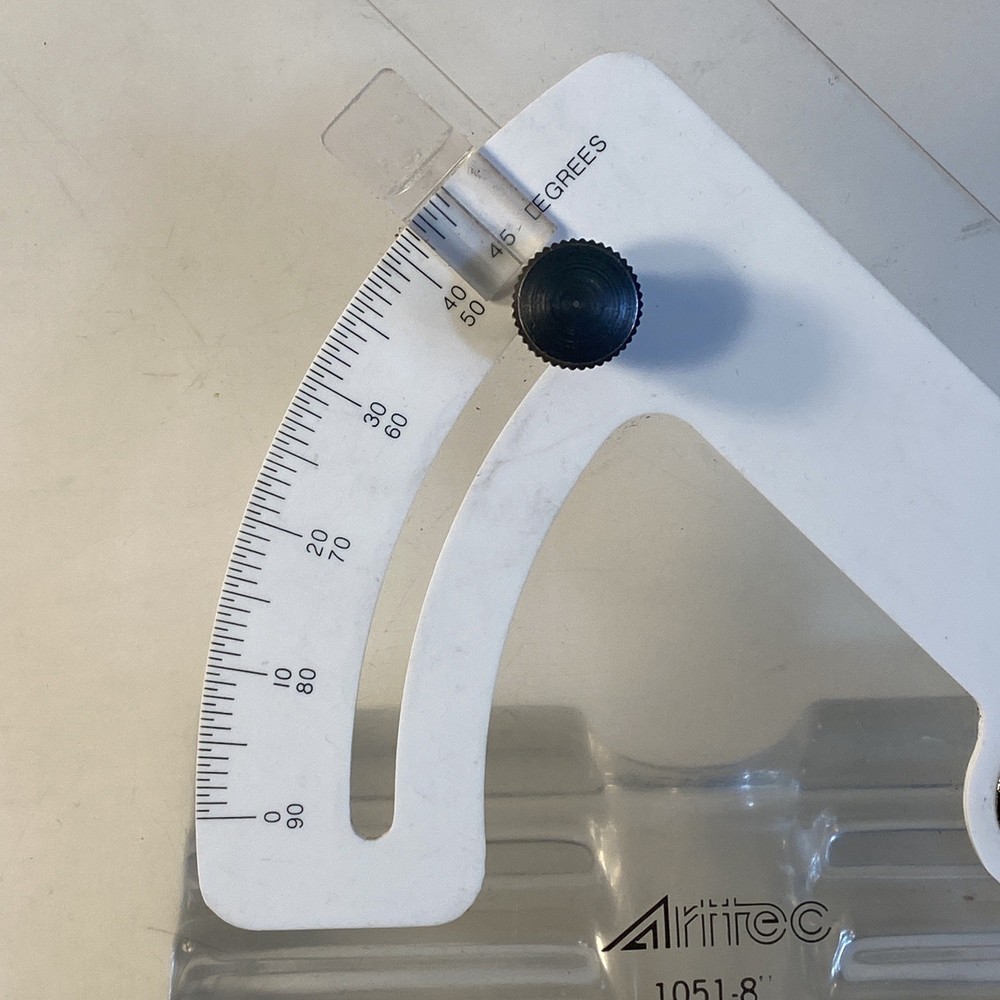 Arttec 1051 8” Adjustable Drafting Proteactor Triangle 8” VTG